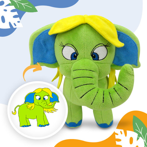 Custom plushie of a child’s drawing with vibrant colors