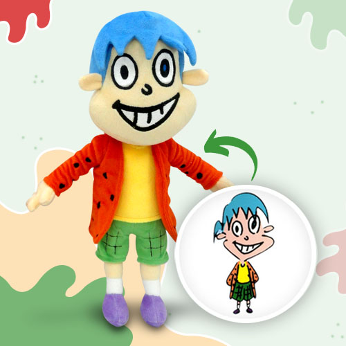 Custom plushie of a child’s drawing with vibrant colors