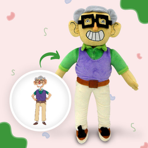 Custom plushie of a child’s drawing with vibrant colors