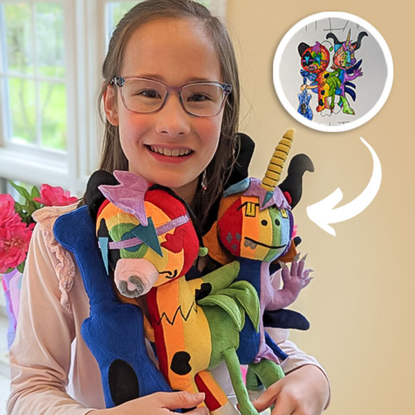 Custom plushie of a child’s drawing