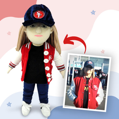 Custom plush doll resembling a loved one