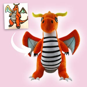 Turn dragon drawing to custom plush toy