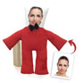 Personalized pillow with a face printed on a human body silhouette