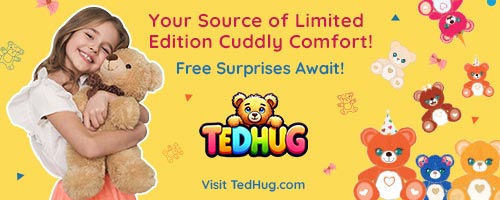 Limited edition teddy bears from TedHug with free accessories