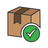 Icon of showing package delivered.