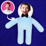 Plush pillow with a playful facial expression
