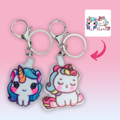 Personalized keychain with photos on both sides
