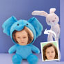 Human face teddy elephant pillow